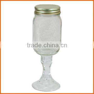 Wholesale Glass Mason Jar With Stem and Lid