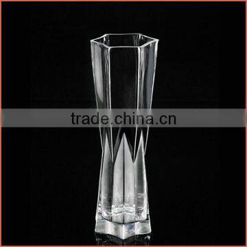 Hot sales new design crystal clear glass flower vase