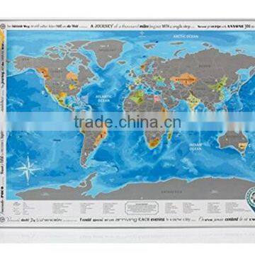 Detailed World Map with Scratch off Stickers Large Size and Tube Packaging