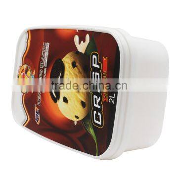 Rectangular Shape Ice Cream Container Volume of 2L,IML Plastic Containers With Lids for Food photo-2