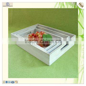 Cheap Antique Colorful Carving Set Paulownia Wood Tray photo-3