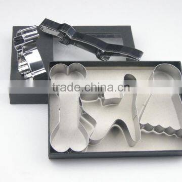 3pcs Set Stainless Steel Cookie Cutters by Animal Shape, Ketchenware in PVC