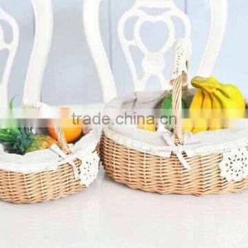 Hot sell new oval empty gift wicker fruit basket