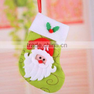 China Factory Handmade Finished Set of 4 Reindeer Bear Snowman Santa Claus Fabric Sock Kit Wool Felt Stocking Christmas Hanger photo-4