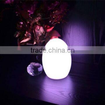 PE material rechargeable led used table light / high quality RGB full color changing egged shaped led table lamp