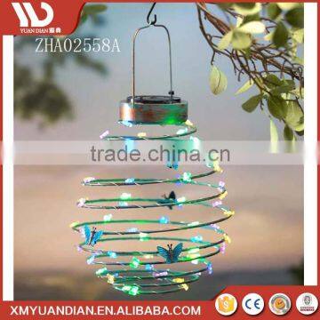 Outdoor Butterfly Solar Garden Hanging Led Lantern Light photo-2