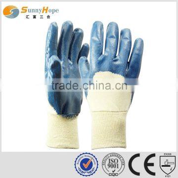 Sunnyhope 3/4 coated blue jersey lined nitrile gloves