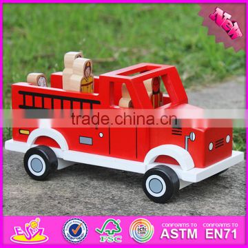 2017 New Products Dog and Four Firemen Wooden Toy Fire Trucks W04A315 photo-6