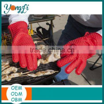 Amazon Top Selling Products Great for Kitchen Cooking Grilling Heat Resistant Silicone Gloves 5 Fingers Design BBQ Gloves photo-4
