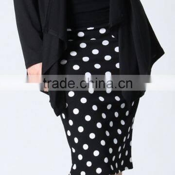 Office Ladies Skirt Designs 2018 Navy & Red Floral Classic Pencil Skirt Women Office Wear photo-4