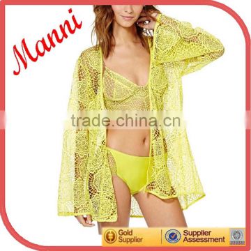 women outware pajamas with Yellow Lace