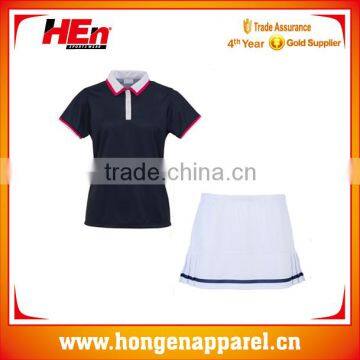 Hongen sublimation tranfer tennis wear trendy custom /tennis apparel hot sale