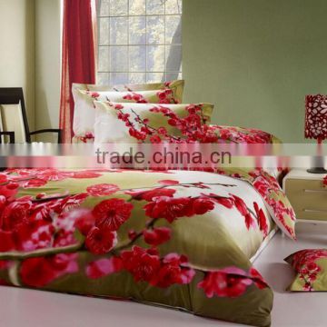 New design digital maple leaf printed hotel bed sheet