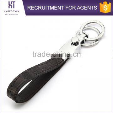New Fashion Luxury Real Crocodile Skin Leather Key Ring Holder Top Selling Popular Custom Logo Car Key Chain
