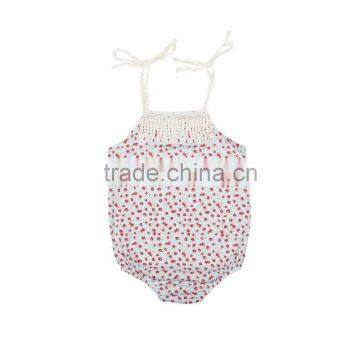 Organic Baby Clothes Baby Products Wholesale Baby Onesie Floral Lace Romper photo-6