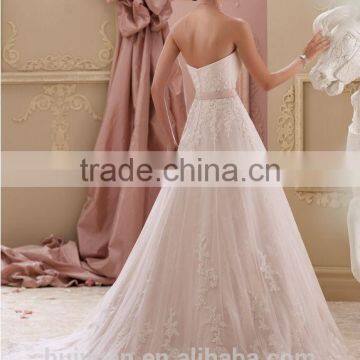 Latest Pink High Quality Lace Sleeveless Designer Bridal Gowns Robe de Mairage photo-2