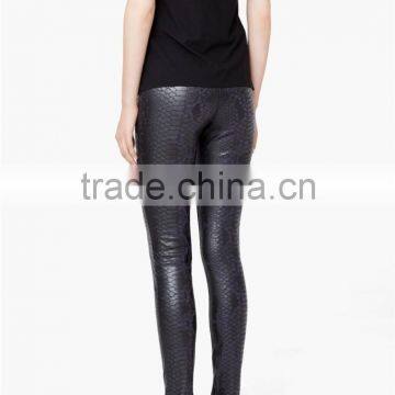 Ladies Black Faux Leather Leggings Casual Trousers photo-2