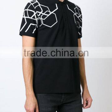 Popular Custom Design Hexagonal Print Polo Price Shirt China photo-2