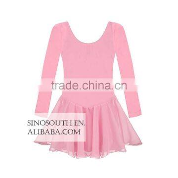 2017 New Arrival Solid Color Long Sleeve Girls Leotard Dance Leotards Dress photo-2