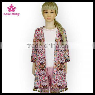 2016 Bohemian Tassel Style Kids Coat Teen Girls Fashion Overall For Winter Or Autumn