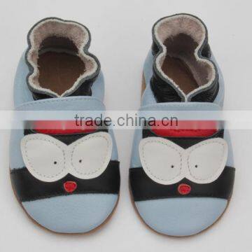 Fancy handmade skidproof soft sole leather baby shoes