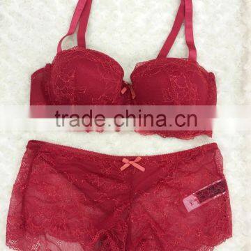 Sexy Mesh Lace Bra and Brief Rose Team 2016 Sexy New Design See Through Boyshort photo-2
