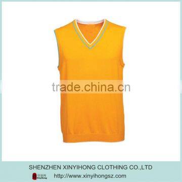 Yellow Color Organic Cotton Comfortable Sleevess Sportswear Knitwear