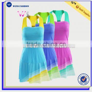 Wholesale Latest Dress Design Sublimated Multicolor Sportswear Ladies Tennis Dress