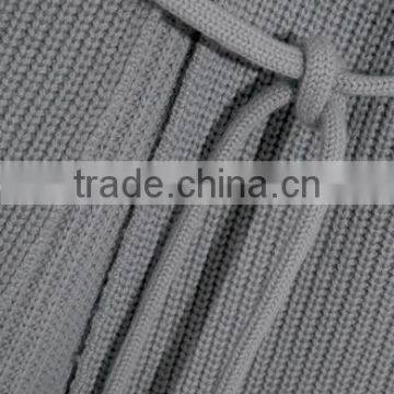 Light Grey Slips On Wool and Cashmere Blend Cardigan With Thin Waist Rope photo-5