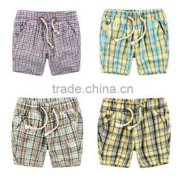 Good quality full plaid printing boys shorts