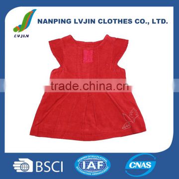 2016 New Fashion Skirts Red 100% Cotton Corduroy Baby Girls Summer Dresses Baby Dress For Girls