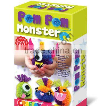 Make your pompom Monster doll colorful fur pompom