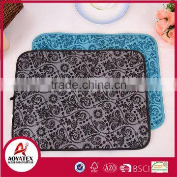 Letter printed pattern microfiber kitchen dish drying mat