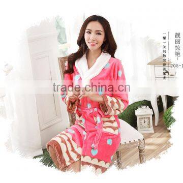 100% Polyester Long Satin Fashion Design Polar Fleece Nightgowns