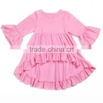 Baby girls comfort colors t-shirts irregular ruffle kids tshirts M6100301