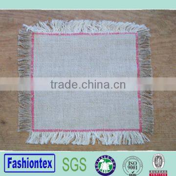 high quality linen pinkish hemstitch fringe border cocktail napkin suppliers