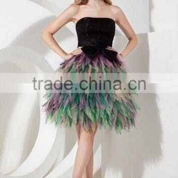 2017 Wholesale Simple Style Imitation Silk Mini-length Prom DressesED137 photo-5