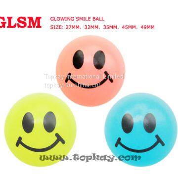 Printing bouncy ball, smile face rubber bounce ball, hi bouncing ball