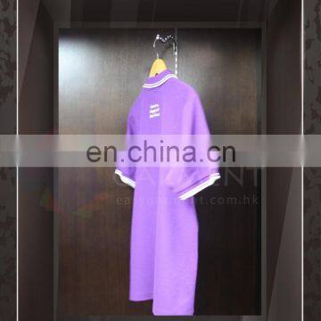 Customised Promotion Blank CVC Short Sleeves Men Purple Polo Tshirt