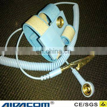 With coiled cord ,Blue anti-allergic ESD wrist strap