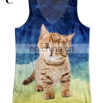 China manufacturer 3d printing t shirt women wear tank top with custom logo