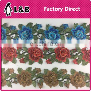 3D new design flower embroidery lace trimming