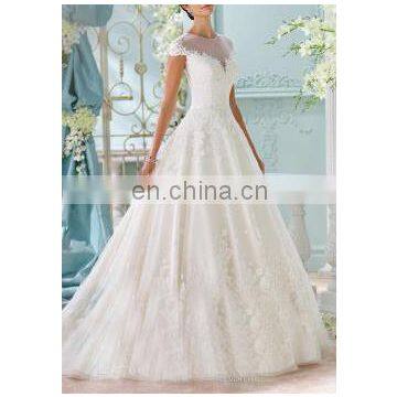 Long Sheer and Lace Wedding Gown 2016 photo-2