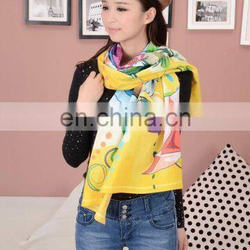 2015 Customize Design Digital Printed Digital Print Custom Design Cotton Scarf photo-4