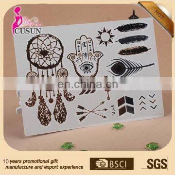 Wholesale eco-friendly tattoo flash Women sexy gold foil flash tattoo