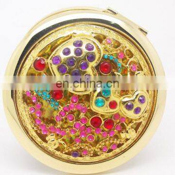 Flower Decoration Gold Metal Make-up Mirror photo-5