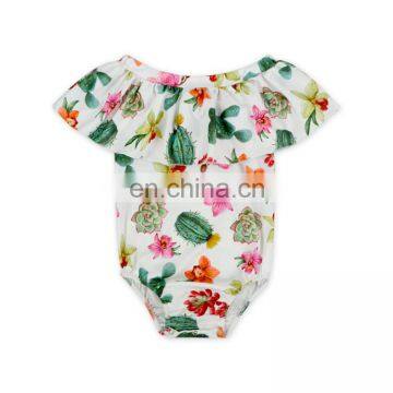 Toddler Cactus Off Shoulder Bodysuit Best Selling Products 2018 in USA Baby Clothes Wholesale Price