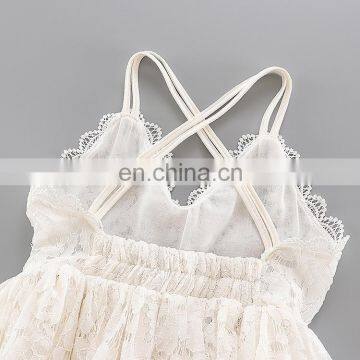 A0185# Girls Dress 2020 Summer Cotton Sleeves Lace Backless Clothes Kids Dress photo-4