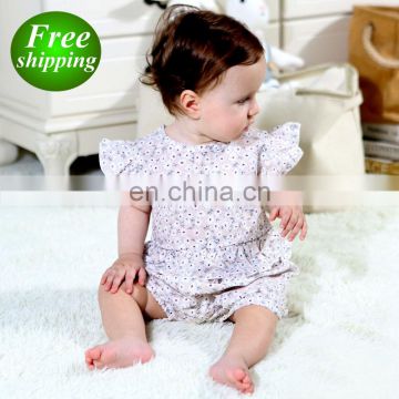 2019 summer girls floral fly sleeved top tshirt & infant ruffle bloomers 2pc set