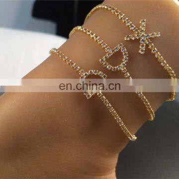 Браслет с именем из 26 букв, индивидуальный теннисный браслет, браслет с буквами и кристаллами, браслет для лодыжки